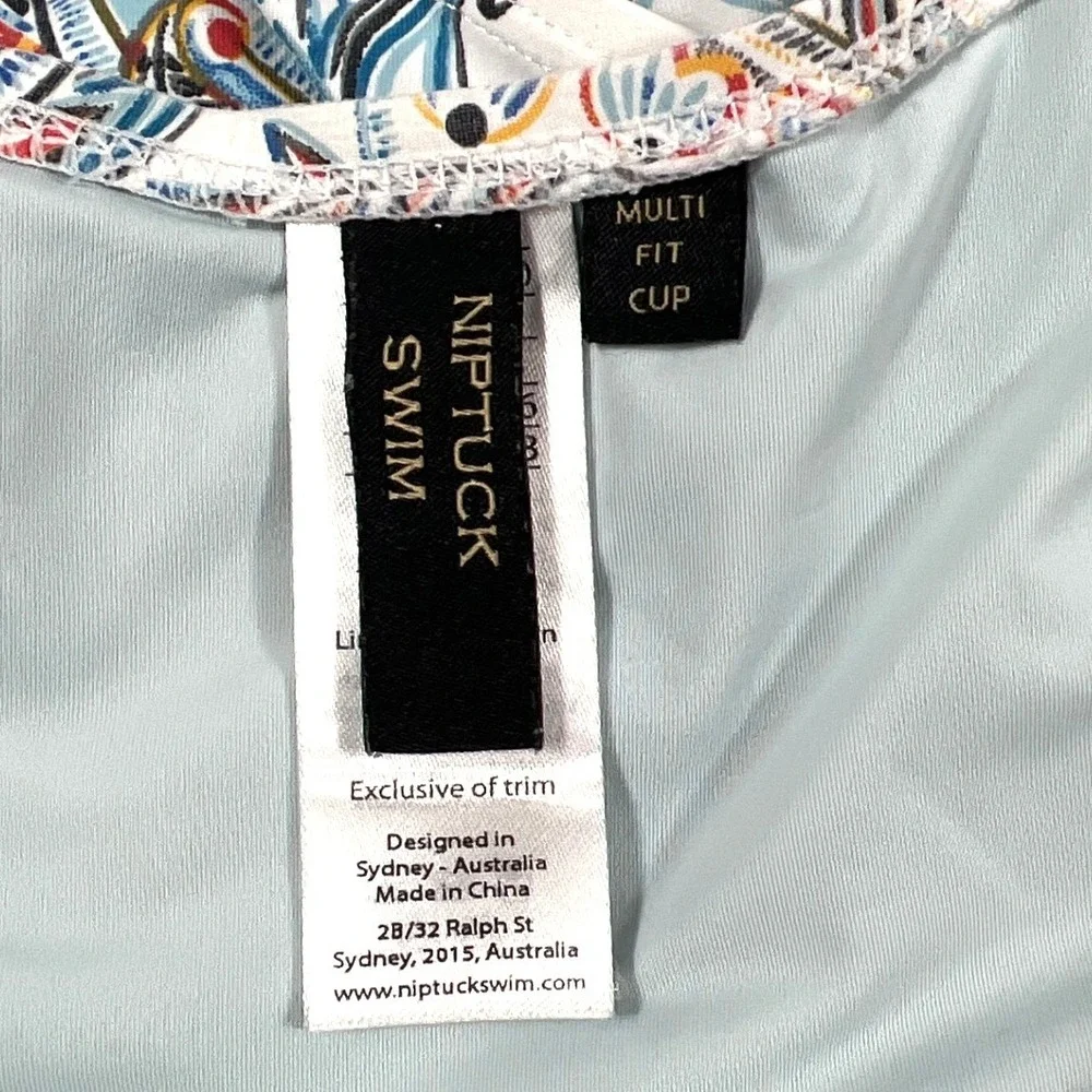 Nip Tuck Swim Louise One Piece Swimsuit Size 6 White Paisley Tummy Control‎ EUC